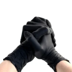 100 Gants Nitrile Noirs Non Poudrés Taille S (6/7) Résistants et Confortables Usage Alimentaire ou Professionnel - D-Work