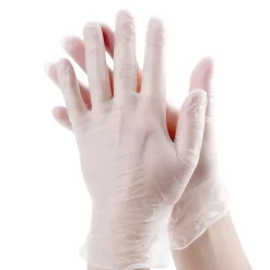 100 Gants Vinyle Micro Poudrés Taille L (8/9) Résistants, Confortables et Polyvalents pour Usage Alimentaire - D-Work