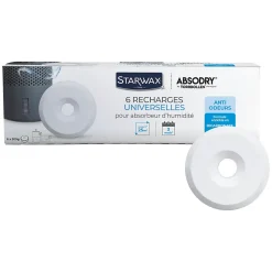 6 recharges de 500g universelles pour absorbeur d'humidité Starwax