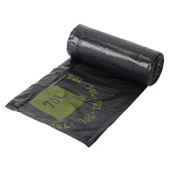 20 sacs poubelle à poignées coulissantes noirs 70 L