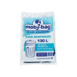 10 sacs poubelle renforcés noirs 130L