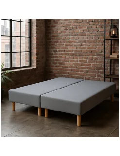 2 Sommiers Tapissiers Gris 70x200 (140x200) Fabrication Artisanale Française