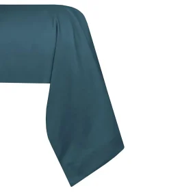 1 Taie de traversin percale de coton uni 45 x 185 cm Elysee pétrole