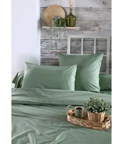 1 Taie de traversin percale de coton uni 45 x 185 cm Elysee vert