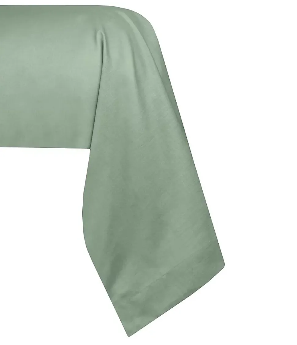 1 Taie de traversin percale de coton uni 45 x 185 cm Elysee vert