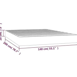 347809 vidaXL Matelas de lit à ressorts ensachés Gris foncé 140x200 cm epaisseur 20 cm