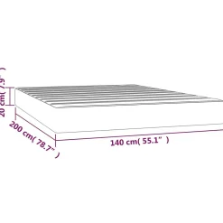 347809 vidaXL Matelas de lit à ressorts ensachés Gris foncé 140x200 cm epaisseur 20 cm