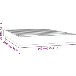 347798 vidaXL Matelas de lit à ressorts ensachés Taupe 140x200 cm epaisseur 20 cm Tissu