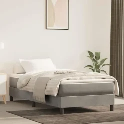 347748 vidaXL Matelas de lit à ressorts ensachés Gris clair 100x200x20 cm