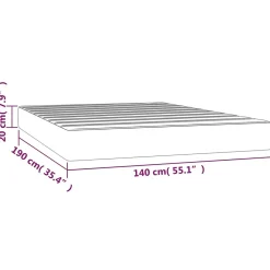 347775 vidaXL Matelas de lit à ressorts ensachés Gris foncé 140x190x20 cm