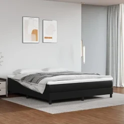 3120712 vidaXL Sommier à ressorts de lit Noir 180x200 cm Similicuir