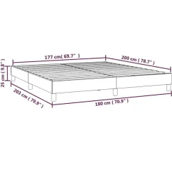 3120712 vidaXL Sommier à ressorts de lit Noir 180x200 cm Similicuir