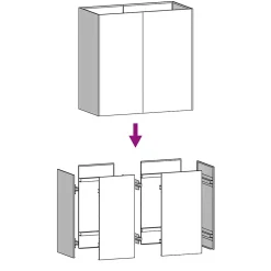 824825 vidaXL Tête de lit murale Gris 108x3x60 cm Bois massif de pin