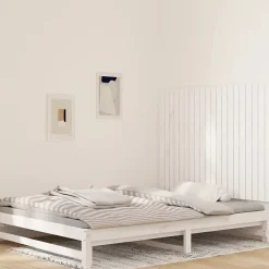 824889 vidaXL Tête de lit murale Blanc 127,5x3x90 cm Bois massif de pin