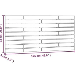 824730 vidaXL Tête de lit murale Gris 126x3x63 cm Bois massif de pin