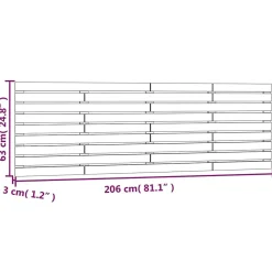 824720 vidaXL Tête de lit murale Gris 206x3x63 cm Bois massif de pin