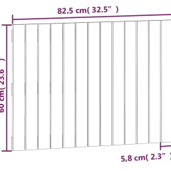 824856 vidaXL Tête de lit murale Marron miel 82,5x3x60 cm Bois massif de pin