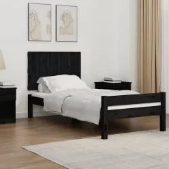 824837 vidaXL Tête de lit murale Noir 95,5x3x60 cm Bois massif de pin