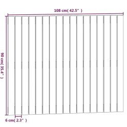 824877 vidaXL Tête de lit murale Noir 108x3x90 cm Bois massif de pin