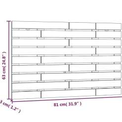 824747 vidaXL Tête de lit murale Noir 81x3x63 cm Bois massif de pin