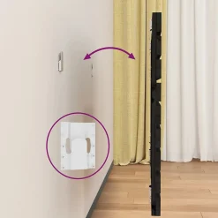 824747 vidaXL Tête de lit murale Noir 81x3x63 cm Bois massif de pin