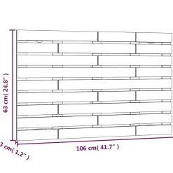 824714 vidaXL Tête de lit murale Blanc 106x3x63 cm Bois massif de pin