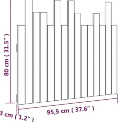 824787 vidaXL Tête de lit murale Noir 95,5x3x80 cm Bois massif de pin