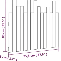 824787 vidaXL Tête de lit murale Noir 95,5x3x80 cm Bois massif de pin