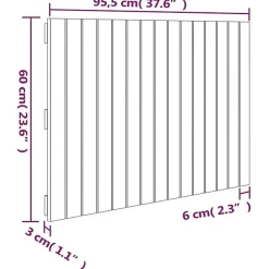 824833 vidaXL Tête de lit murale 95,5x3x60 cm Bois massif de pin