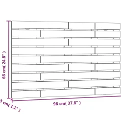 824727 vidaXL Tête de lit murale Noir 96x3x63 cm Bois massif de pin