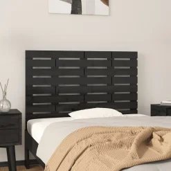 824727 vidaXL Tête de lit murale Noir 96x3x63 cm Bois massif de pin