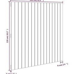 824925 vidaXL Tête de lit murale Gris 108x3x110 cm Bois massif de pin