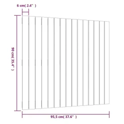 824885 vidaXL Tête de lit murale Gris 95,5x3x90 cm Bois massif de pin