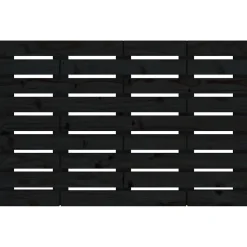 824717 vidaXL Tête de lit murale Noir 106x3x63 cm Bois massif de pin