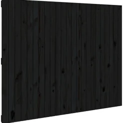 824947 vidaXL Tête de lit murale Noir 146,5x3x110 cm Bois massif de pin
