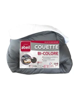 ABEIL Couette Bicolore - 140 x 200 cm - Blanc et gris