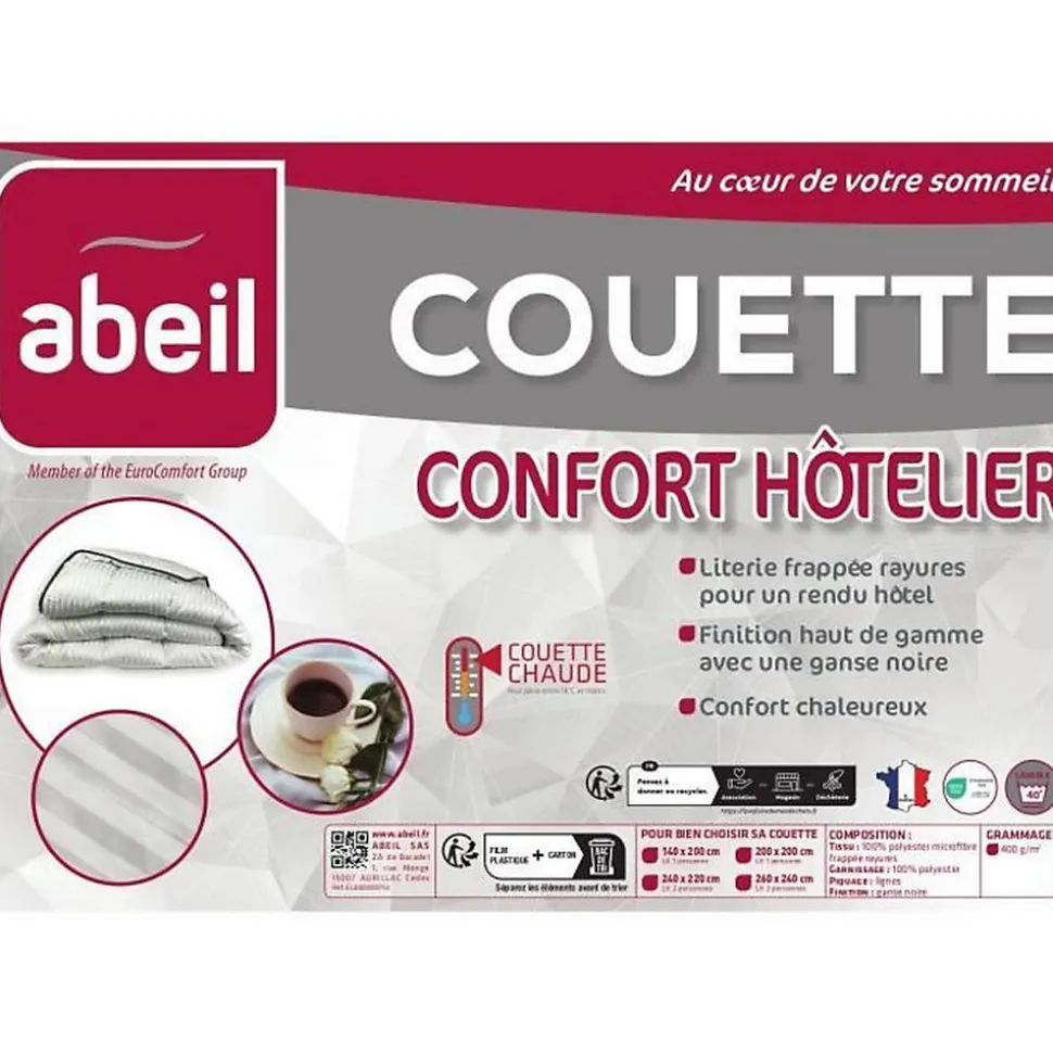 ABEIL Couette Confort Hôtelier 220 x 240 cm