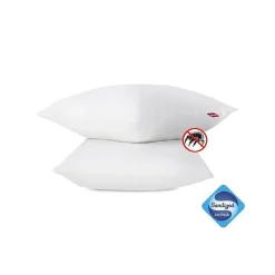 ABEIL Lot de 2 Oreillers Anti-Acarien - 60 x 60 cm - Blanc
