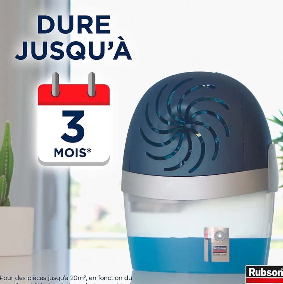 Absorbeur d'humidité aéro 360° 20m²+ 6 recharges Rubson