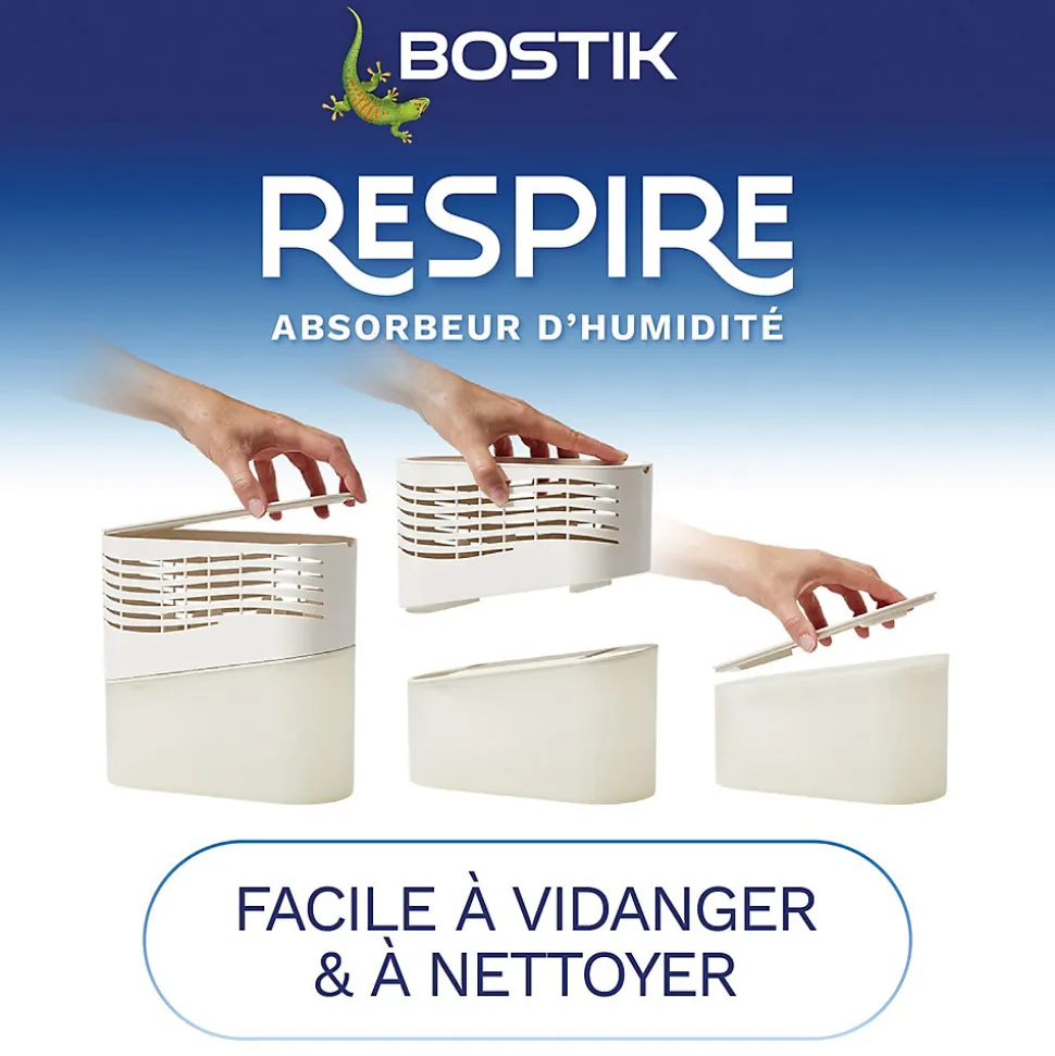 Absorbeur d'humidité avec 4 tablettes de 250 g Bostik Respire pour surface de 25 m²