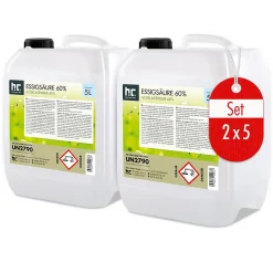 Acide Acétique 60 %, 2 x 5 L : Nettoyant Concentré, Et Économique Pour Un Usage Ménager Polyvalent