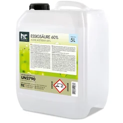 Acide Acétique 60 %, 4 x 5 L : Nettoyant Concentré, Et Économique Pour Un Usage Ménager Polyvalent