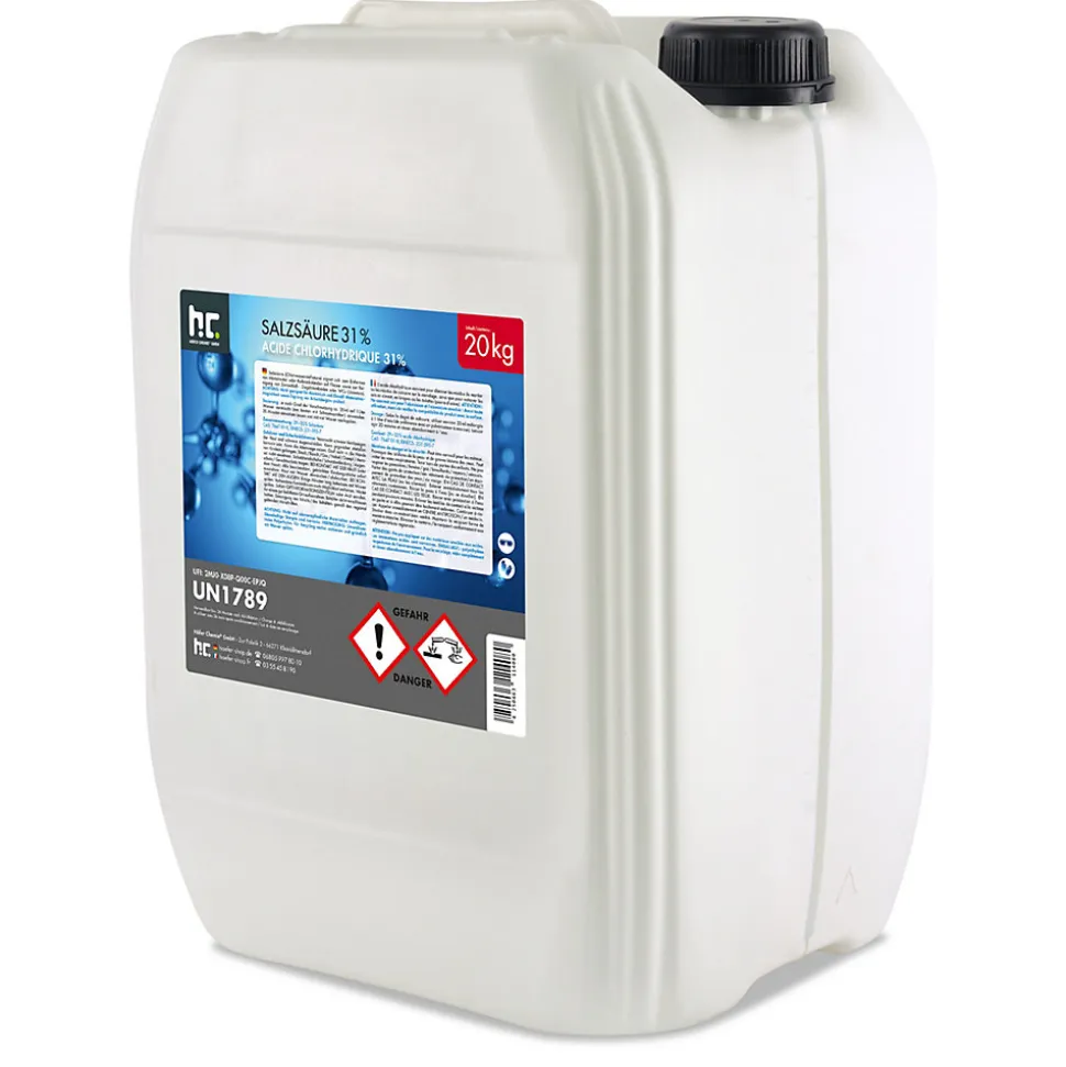 Acide Chlorhydrique 29-32%, Bidon De 4 x 20 Kg, Nettoyage, Décapage, Traitement Métallurgique