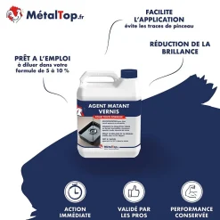 Agent Matant Vernis - Metaltop - - Pot 5L