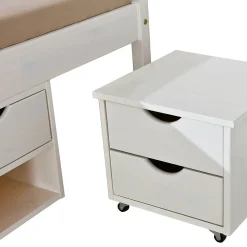 ALASKA - Lit 180x200cm multi-rangement Vernis Blanc