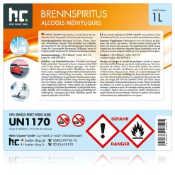 Alcool À Brûler 94 % 15 x 1 L, Haute Pureté Pour Nettoyage, Dégraissage Et Antigel Des Vitres Et Surfaces Domestiques