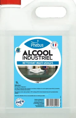 Alcool industriel nettoyant multi-usages 95° Phebus 5L