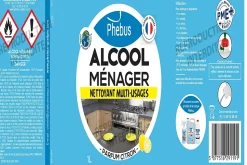 Alcool ménager nettoyant multi-usages Phebus parfum citron 1L