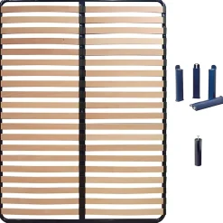 ALTOLATTES - Pack Sommier 2x20 Lattes 140x200cm + Pieds bleus + Pied central