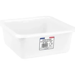 ALUMINIUM ET PLASTIQUE Cuvette carrée 24 cm 3.5 L - Blanc alimentaire